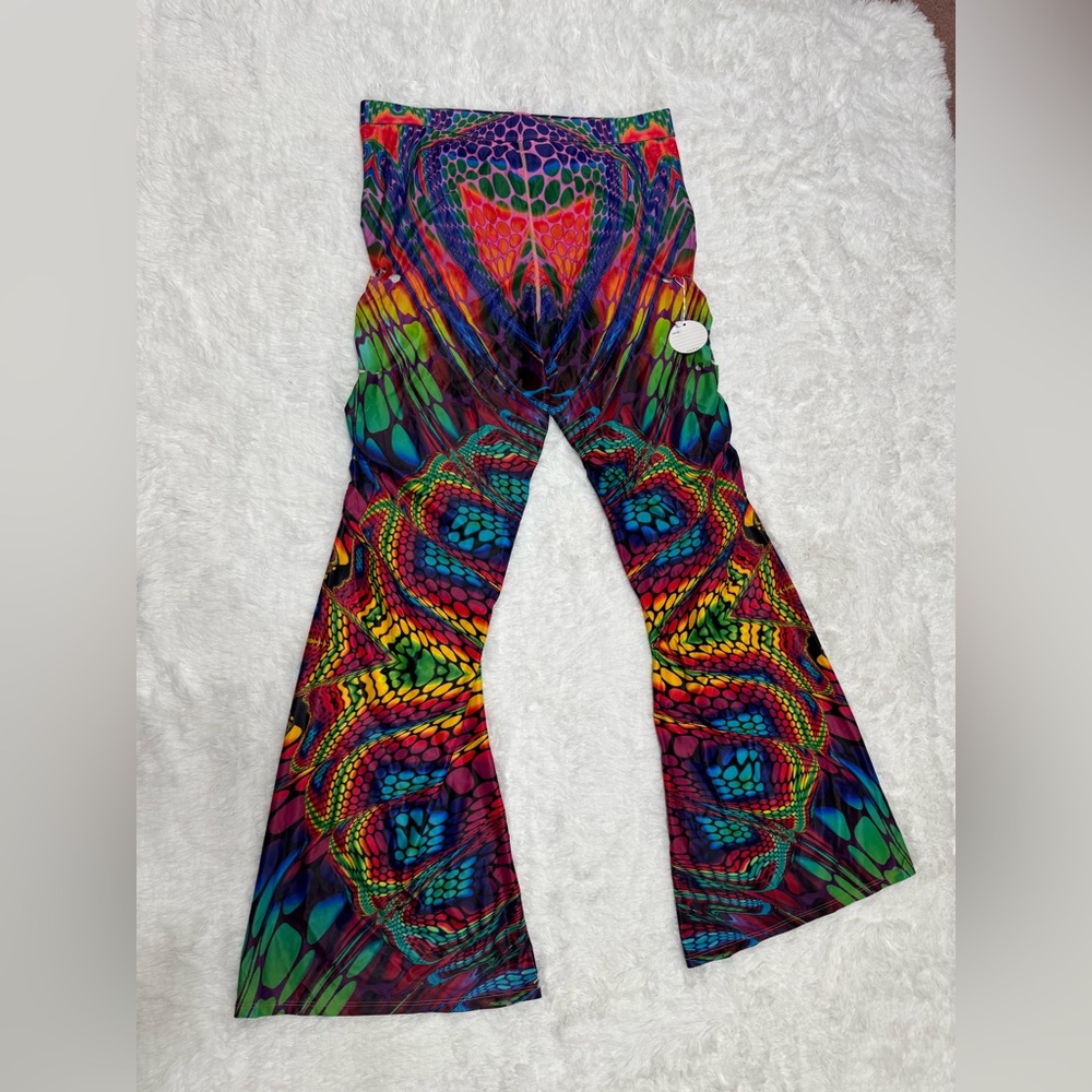 New 1x stretchy flair tye dye leggings pants festival rave boho raver hippie